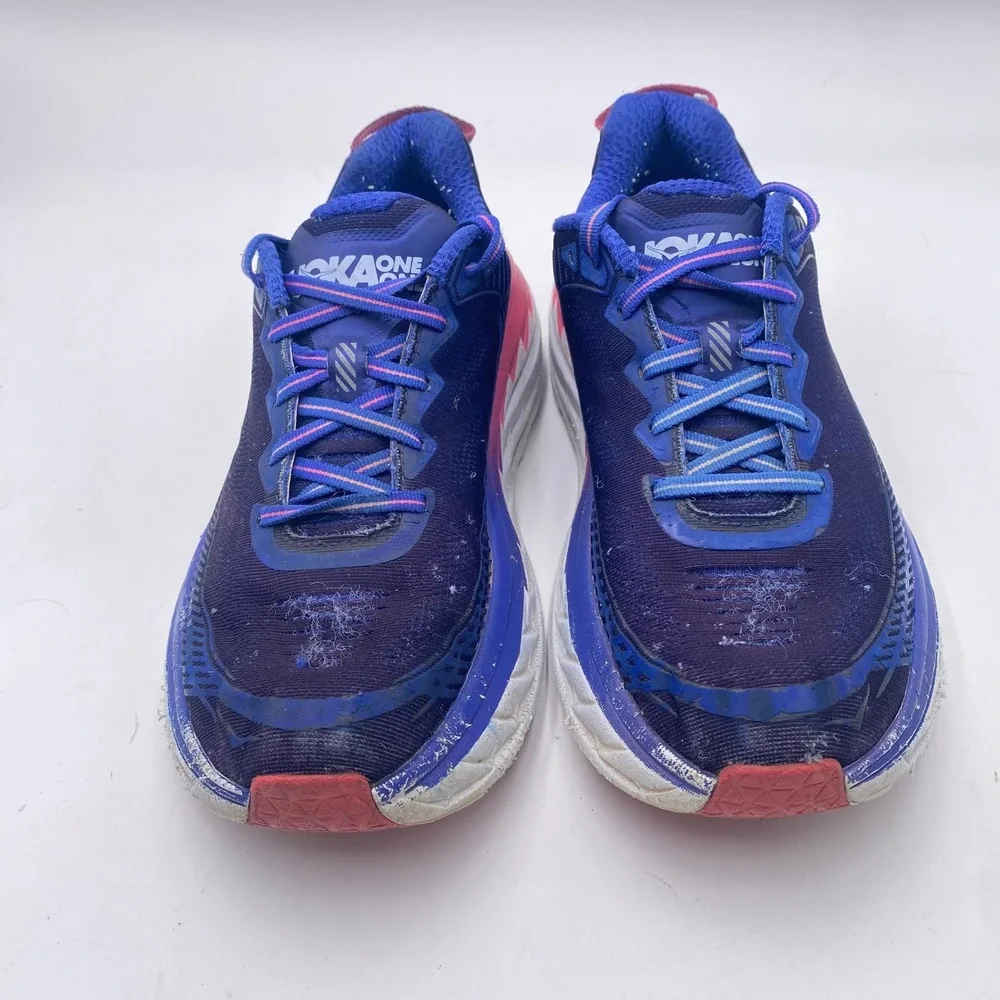 Hoka One One Bondi 5 Running Shoes‎ Womens 8 D Wide Blue Pink 1016605 BSTW